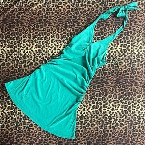 Antrhopologie green halter dress